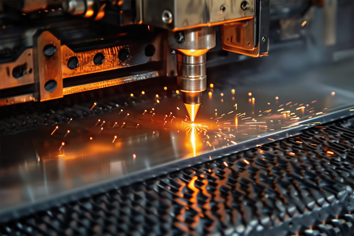 Precision laser cutting machine fabricating steel grating components