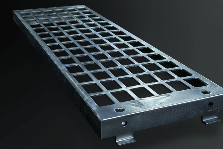 Finished galvanized steel grating with corrosion resistant coating